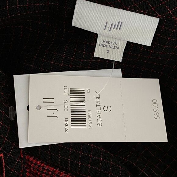 New J. Jill Buffalo Plaid Button Down Side Pocket Tunic Women's Size Small - Picture 3 of 9